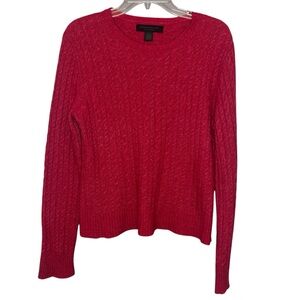 Express Design Studio Cashmere Blend Cable Knit Sweater Red Size L